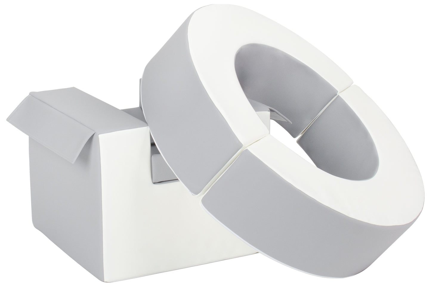 Grey & White Hoop & Cube