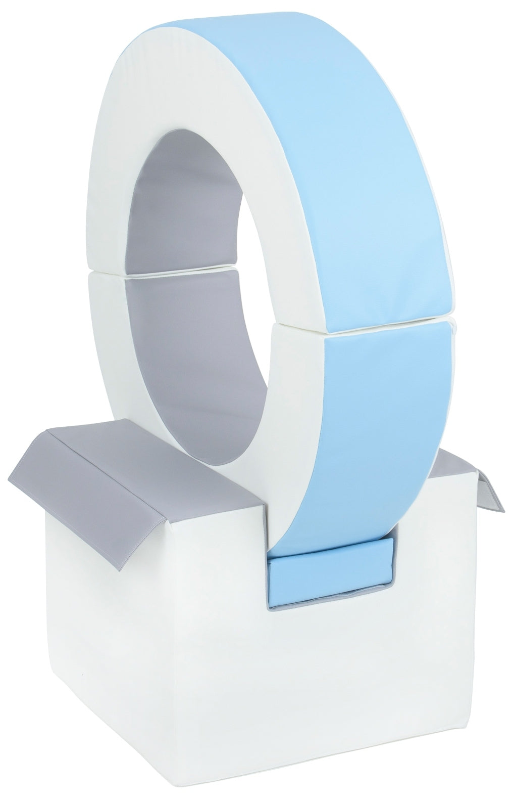 Blue, Grey & White Hoop & Cube