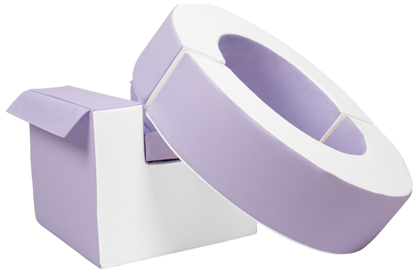 Lilac & White Hoop & Cube Soft Play