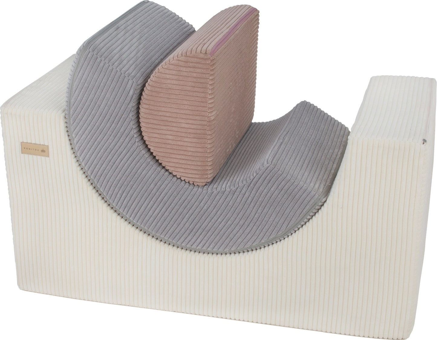Corduroy Rainbow Foam Blocks - Cream, Grey & Pink