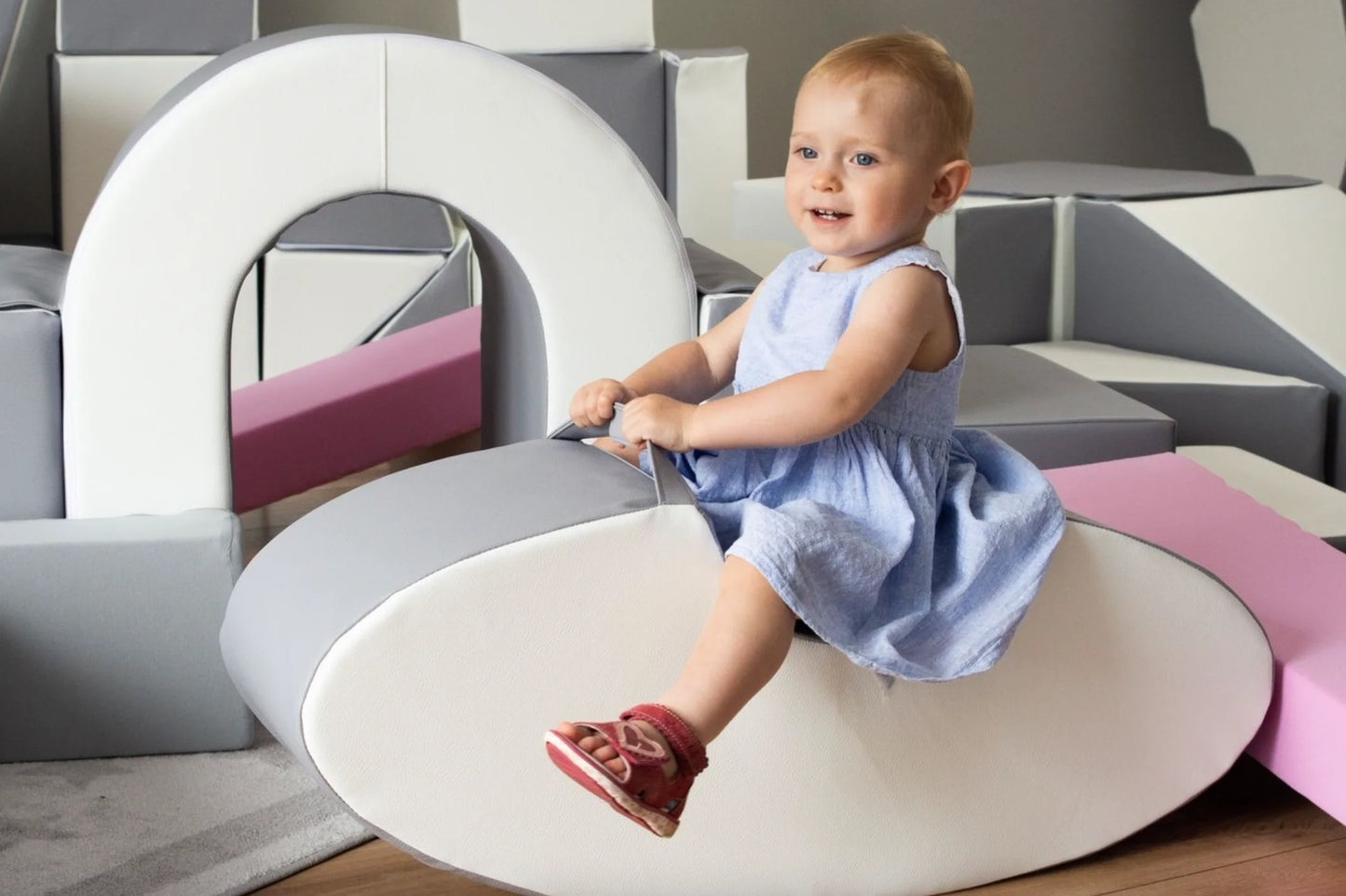 Grey & White Rocker Soft Play With Handle