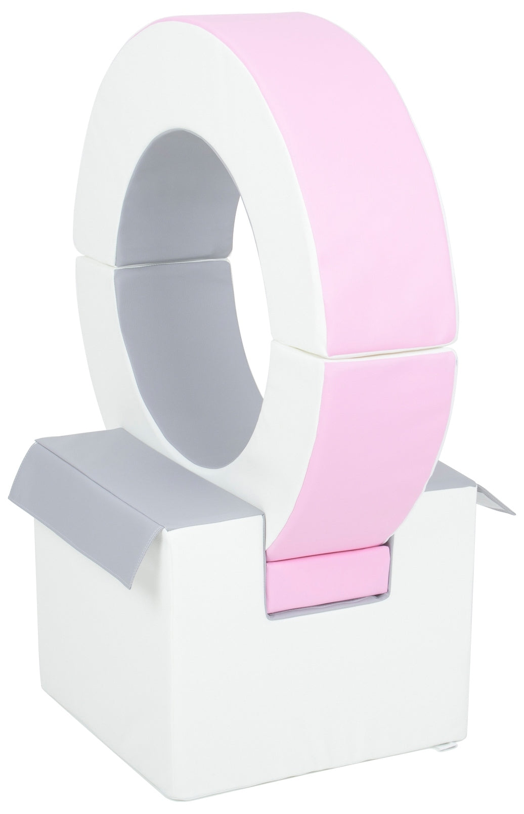 Pink, Grey & White Hoop & Cube
