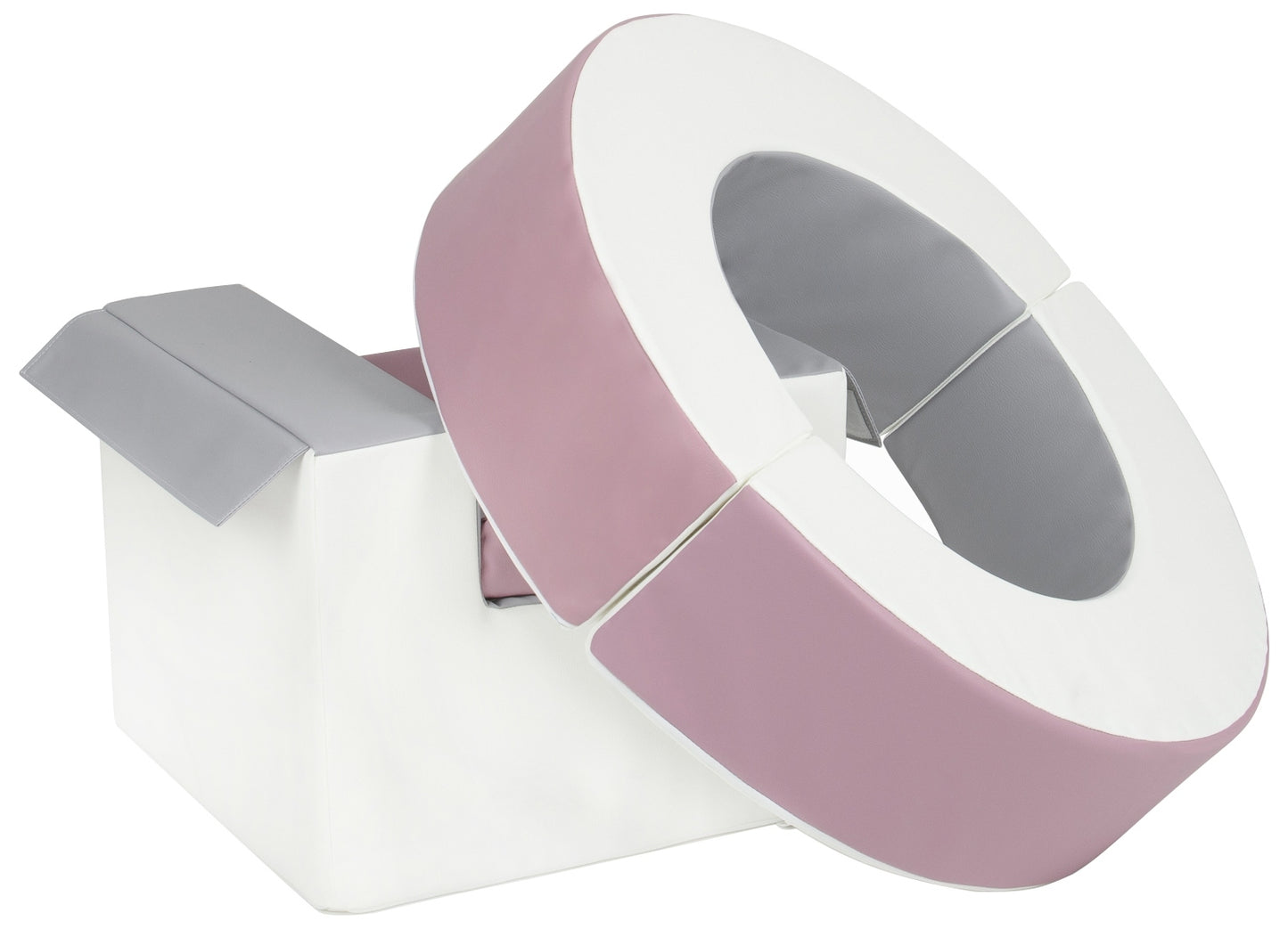 Mulberry, Grey & White Hoop & Cube