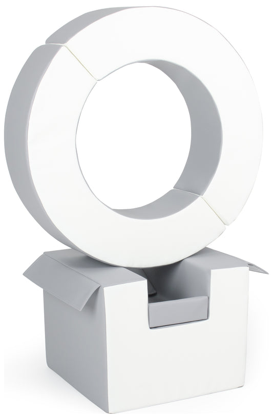 Grey & White Hoop & Cube