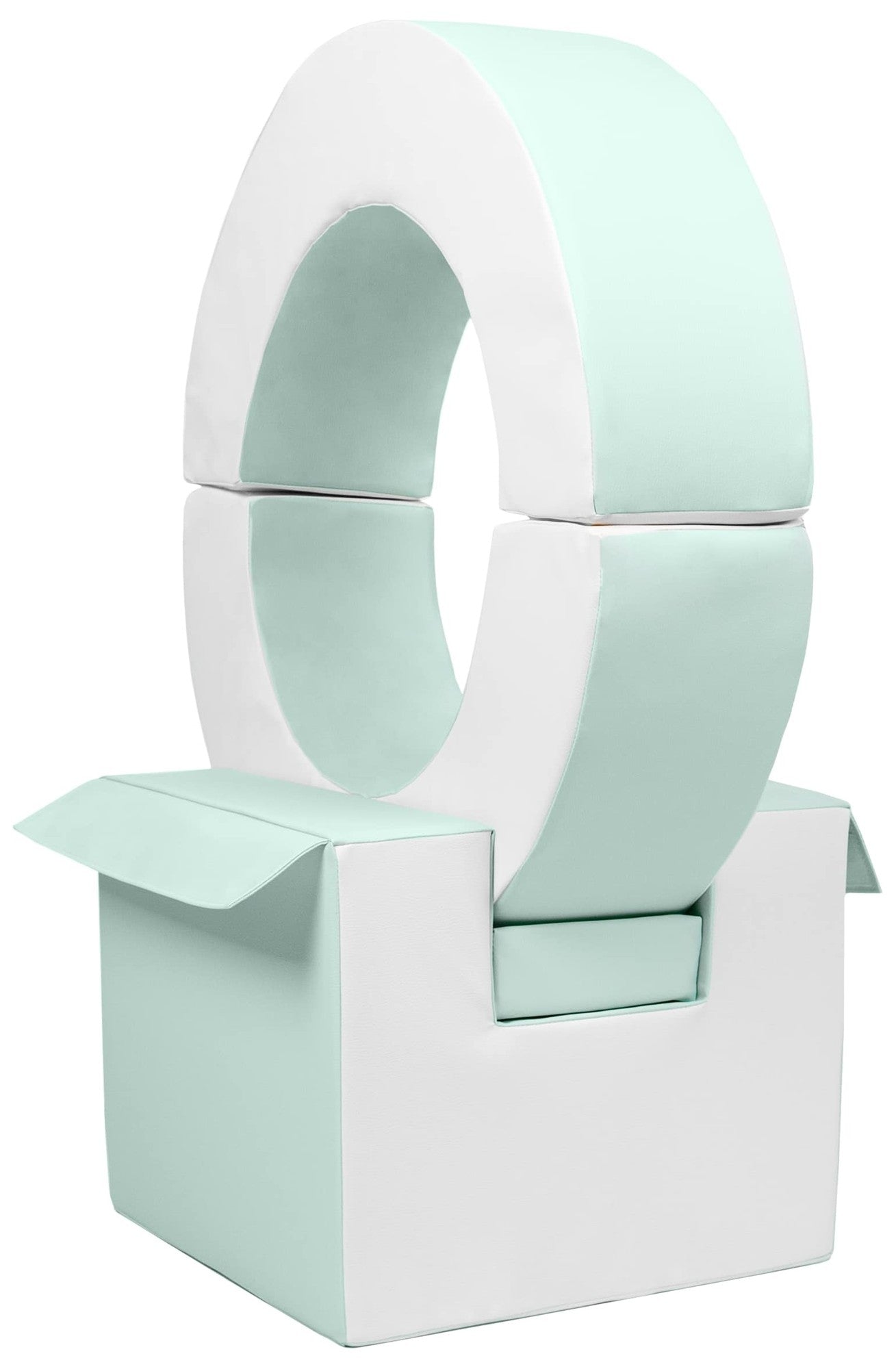 Mint & White Hoop & Cube Soft Play