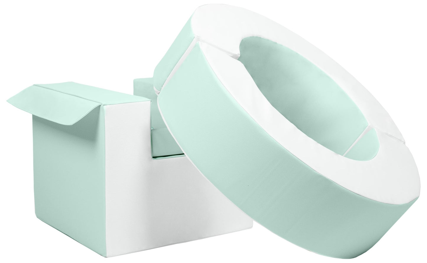 Mint & White Hoop & Cube Soft Play