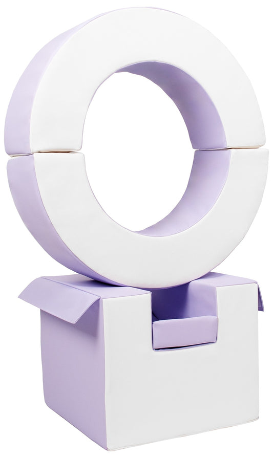 Lilac & White Hoop & Cube Soft Play