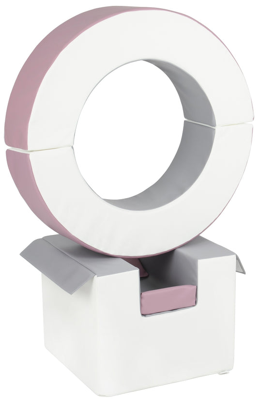 Mulberry, Grey & White Hoop & Cube