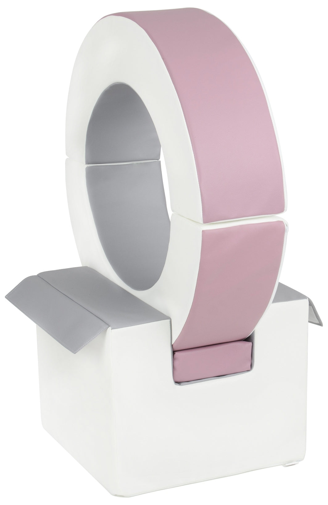 Mulberry, Grey & White Hoop & Cube