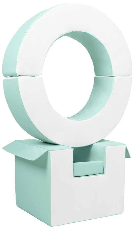 Mint & White Hoop & Cube Soft Play