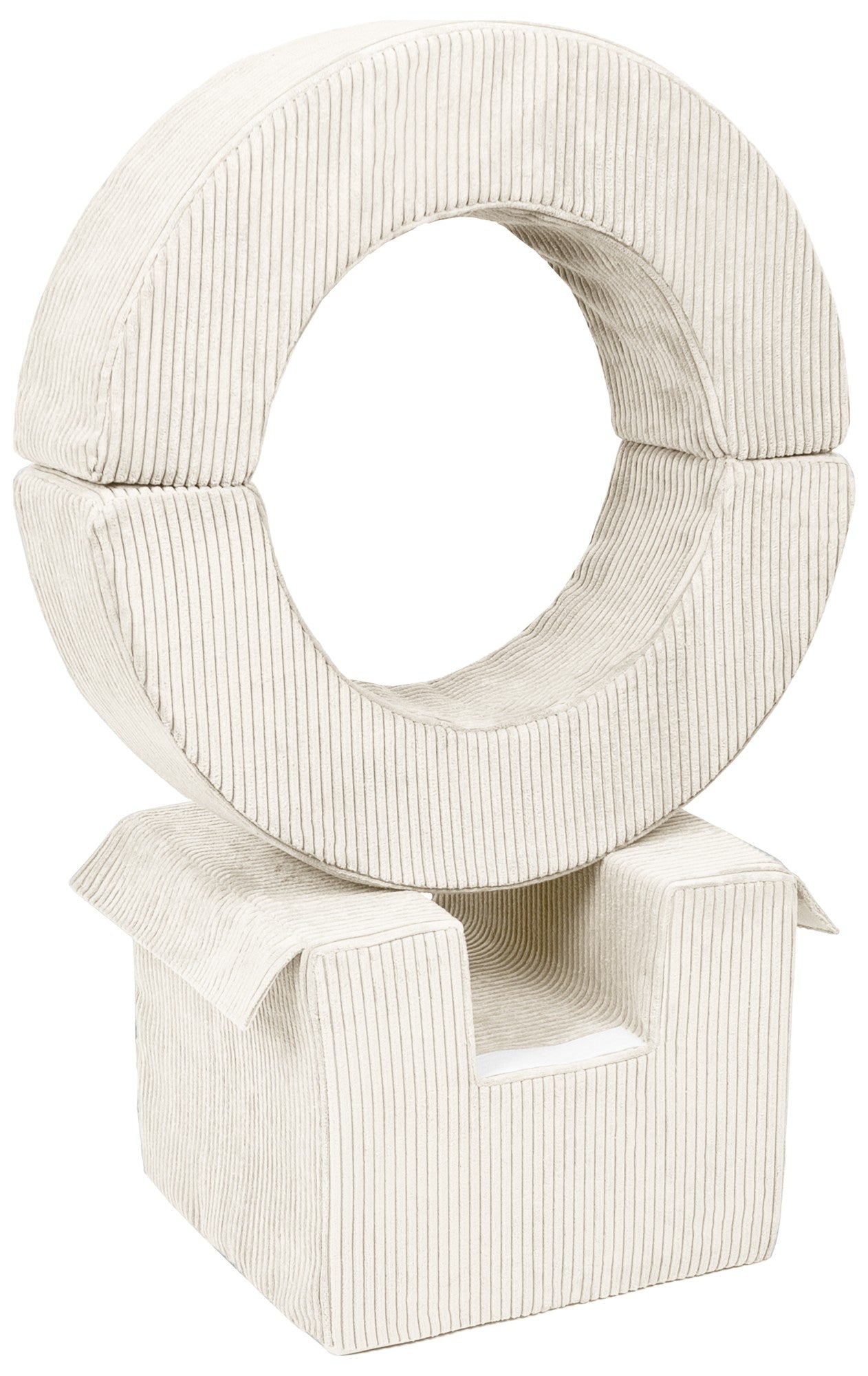 Corduroy Beige Hoop & Cube