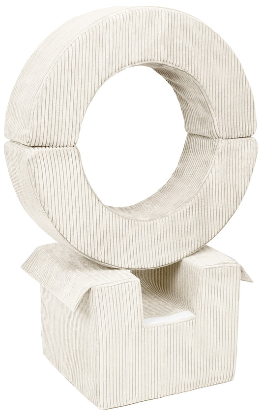 Corduroy Beige Hoop & Cube