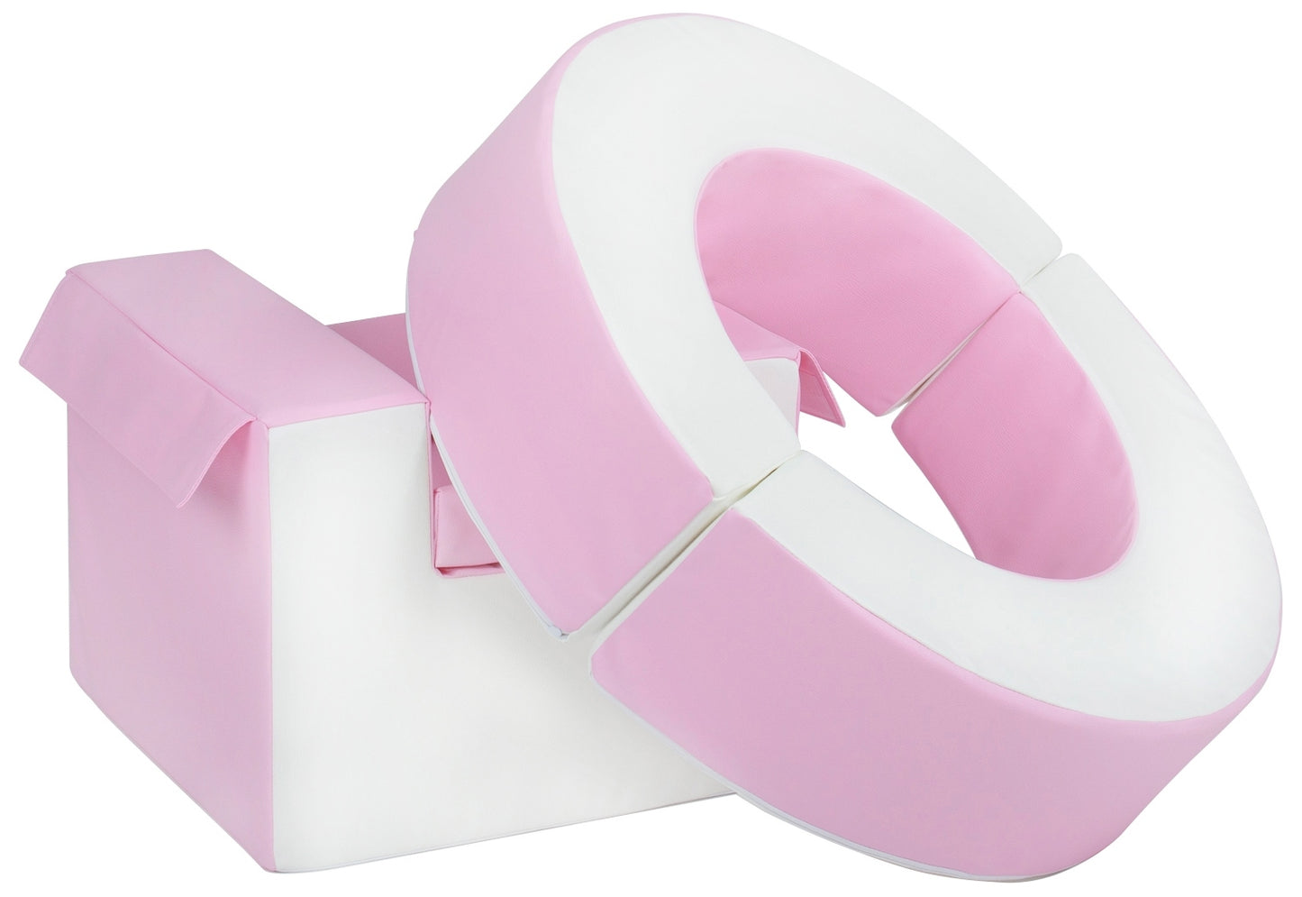 Pink & White Hoop & Cube Soft Play