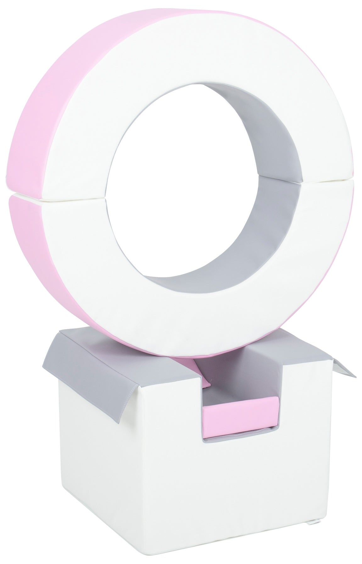 Pink, Grey & White Hoop & Cube