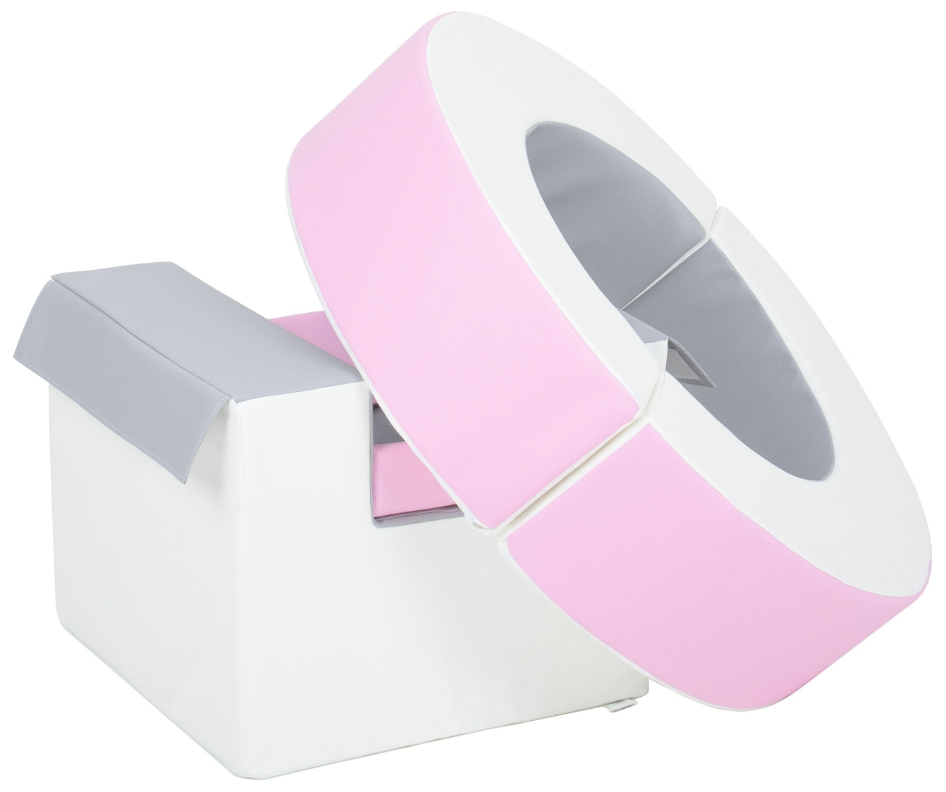 Pink, Grey & White Hoop & Cube