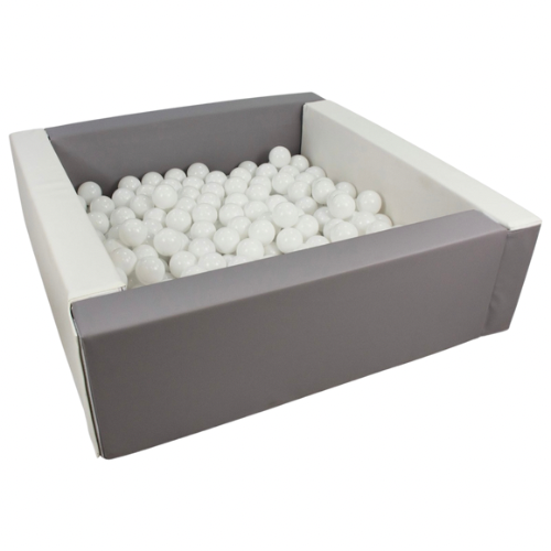Grey & White Square Ball Pit + Balls