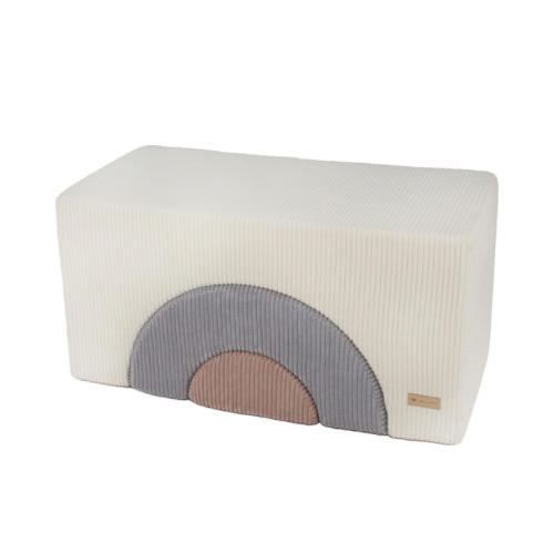 Corduroy Rainbow Foam Blocks - Cream, Grey & Pink