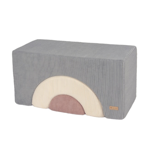 Corduroy Rainbow Foam Blocks - Grey, Cream & Pink