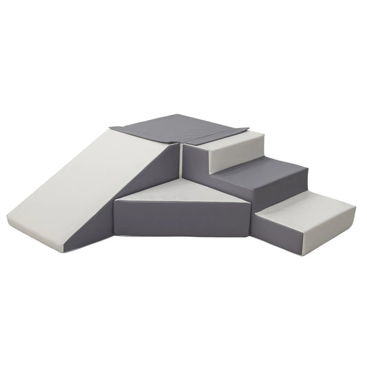 Grey & White Soft Play Step & Slide Set