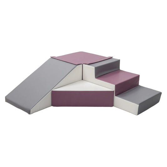Purple, Grey & White Soft Play Step & Slide Set
