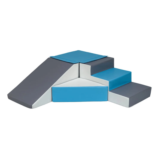 Blue, Grey & White Soft Play Step & Slide Set