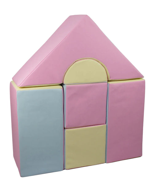 Pastel Mini Castle Blocks Soft Play Set (6 blocks)