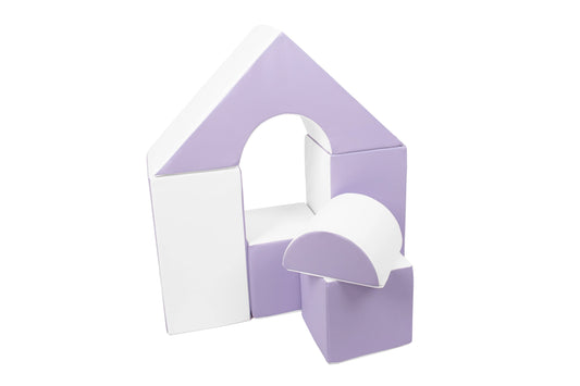 Lilac & White Mini Castle Blocks Soft Play Set (6 blocks)