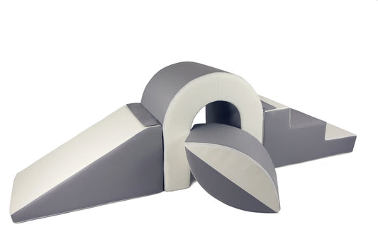 Grey & White Bridge/Slide And Balance Ball Soft Play Set