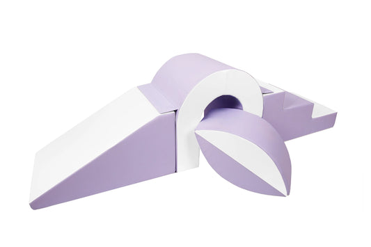 Lilac & White Bridge/Slide And Balance Ball Soft Play Set