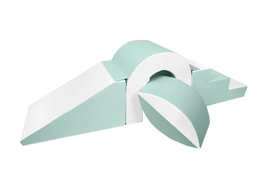 Mint Green & White Bridge/Slide And Balance Ball Soft Play Set